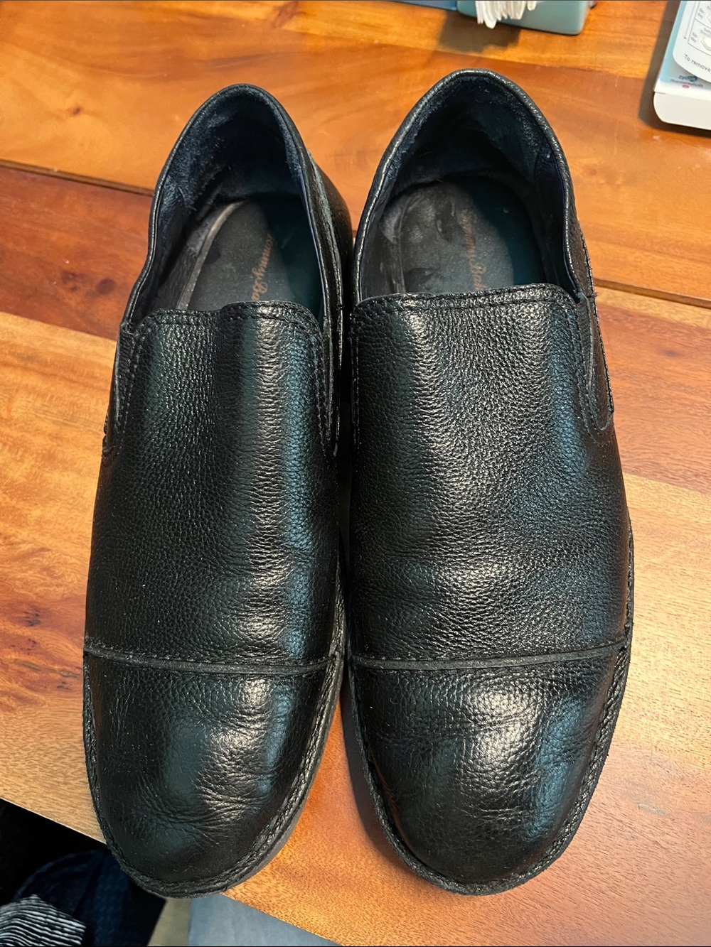 Tommy Bahama Black Leather Slip-On Loafers Sz 11-1/2 Medium